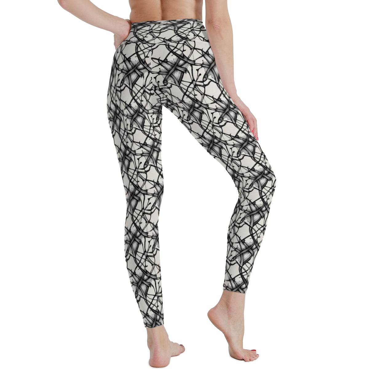 Ink Floral Women's Polyester Yoga pants Leggings - DeRose Seasonal