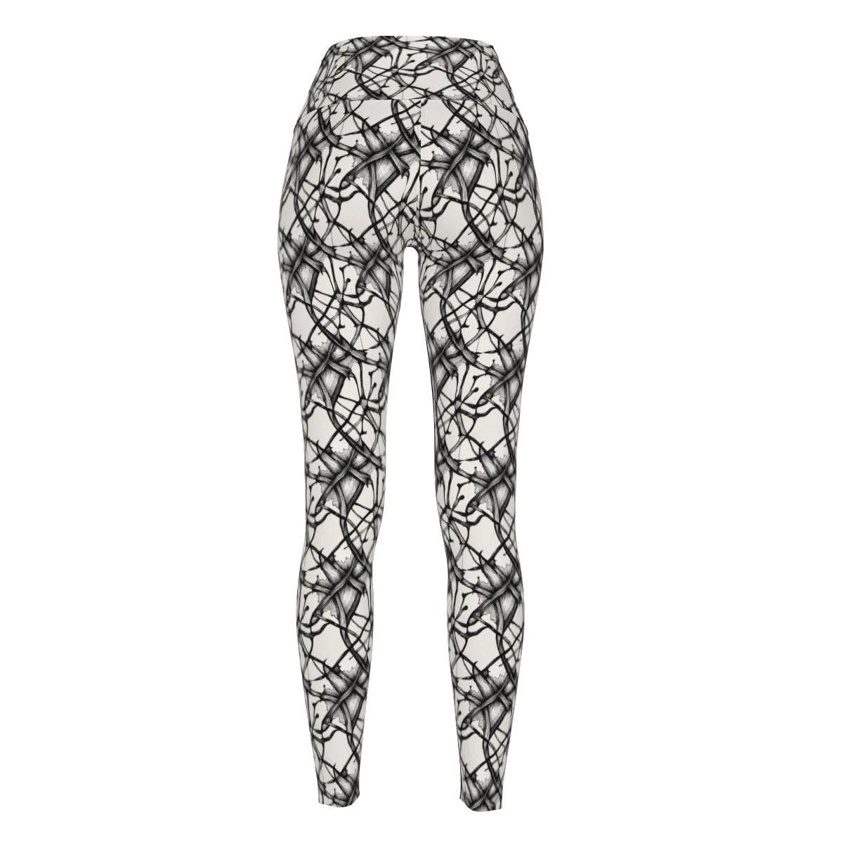 Ink Floral Women's Polyester Yoga pants Leggings - DeRose Seasonal