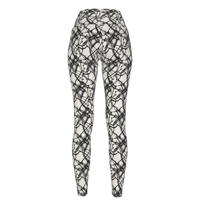 Ink Floral Women's Polyester Yoga pants Leggings - DeRose Seasonal