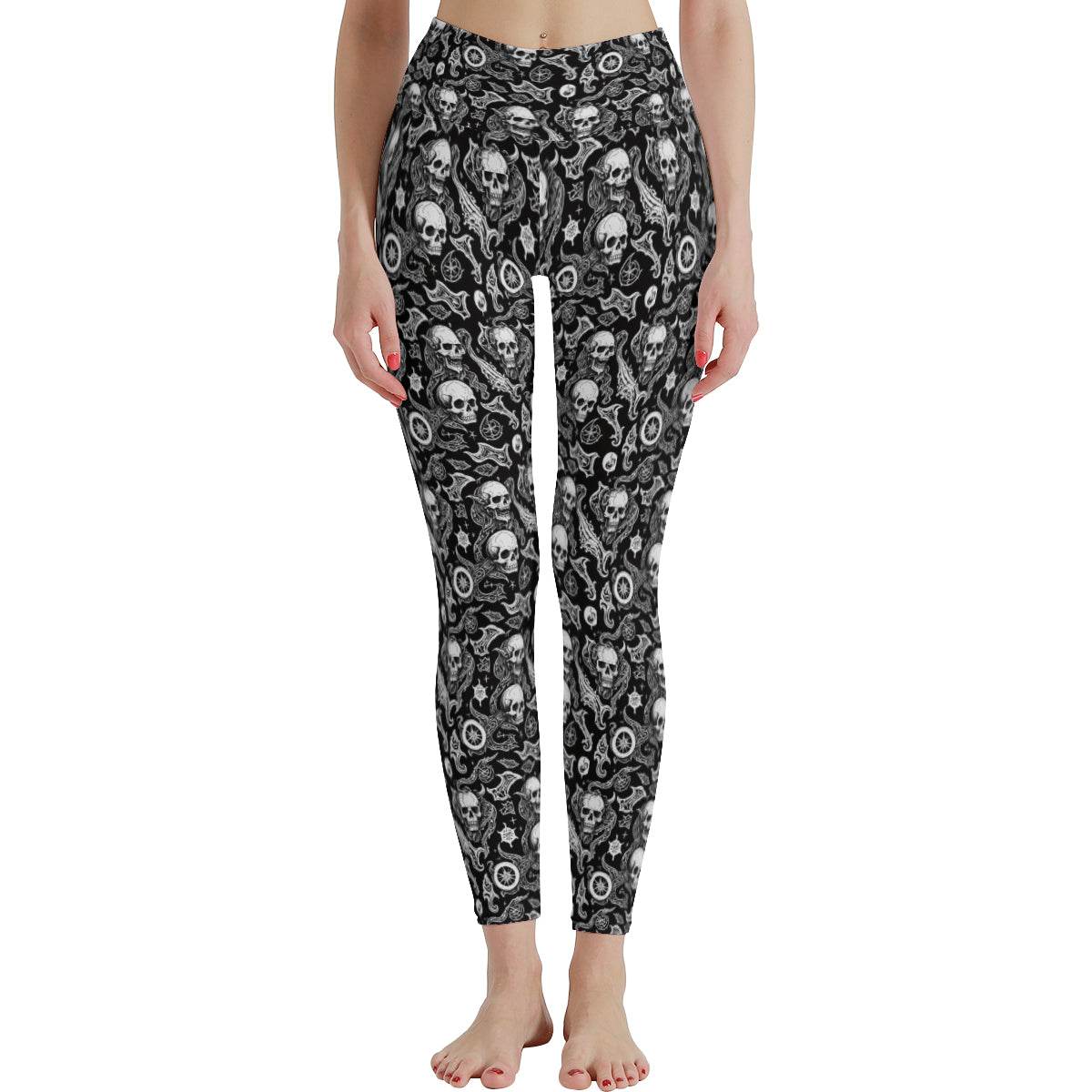 Flying Skulls Women's Polyester Yoga pants Leggings - DeRose Seasonal