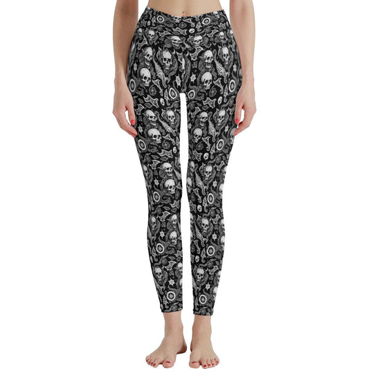 Flying Skulls Women's Polyester Yoga pants Leggings - DeRose Seasonal