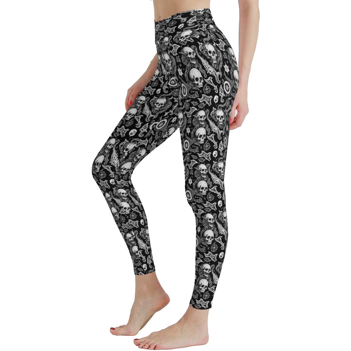 Flying Skulls Women's Polyester Yoga pants Leggings - DeRose Seasonal