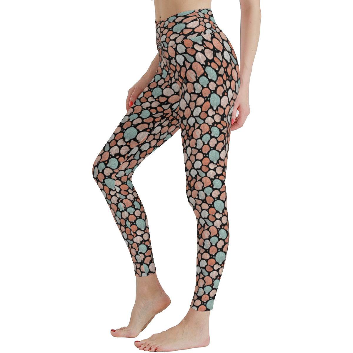 Seashells Women's Polyester Yoga pants Leggings - DeRose Seasonal