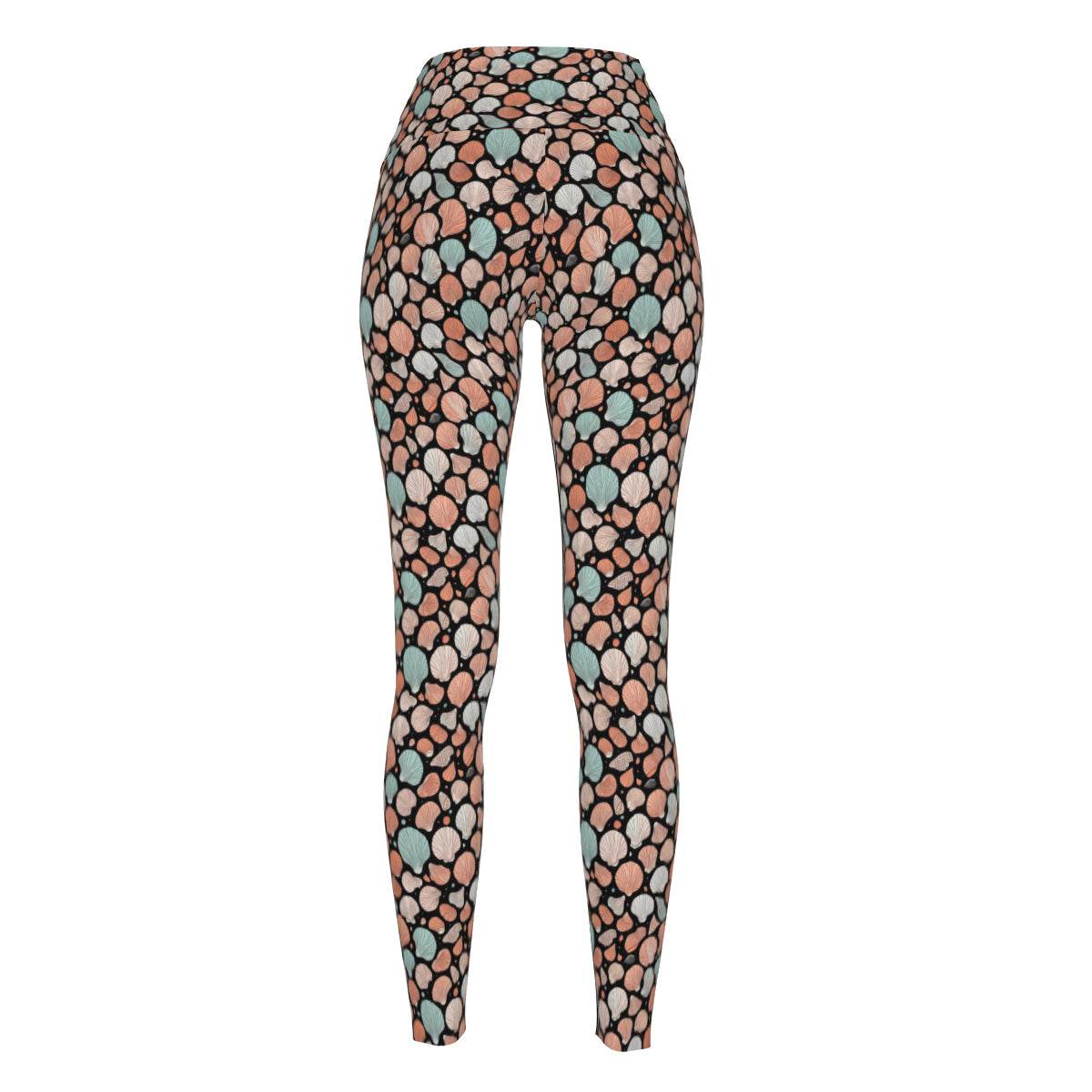 Seashells Women's Polyester Yoga pants Leggings - DeRose Seasonal