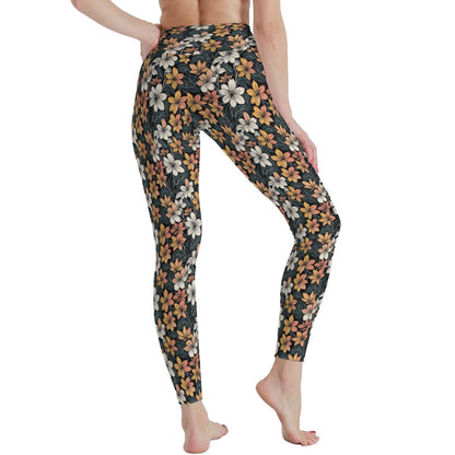 Field of Flowers Women's Polyester Yoga pants Leggings - DeRose Seasonal