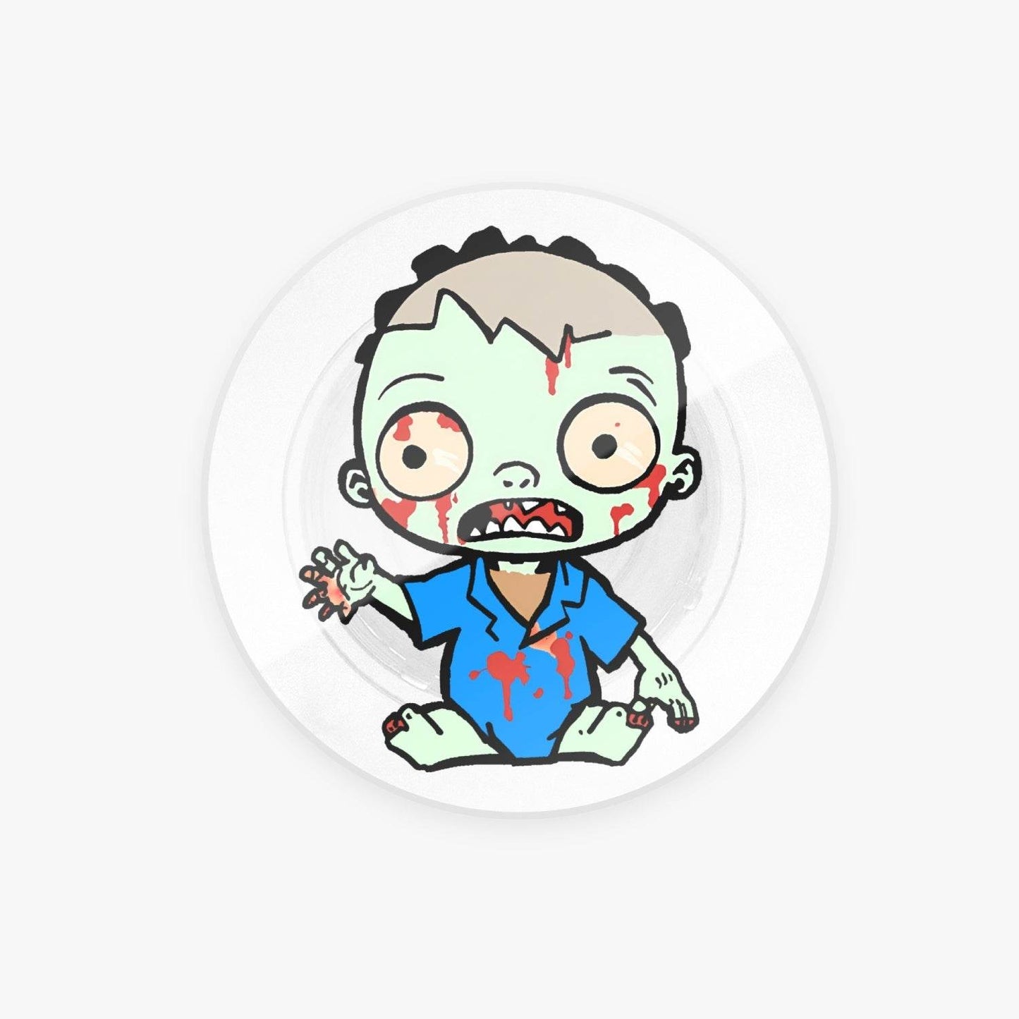 Zombie Baby Greeting Blue - Acrylic Phone Airbag Holder - Circle - pop socket - DeRose Seasonal