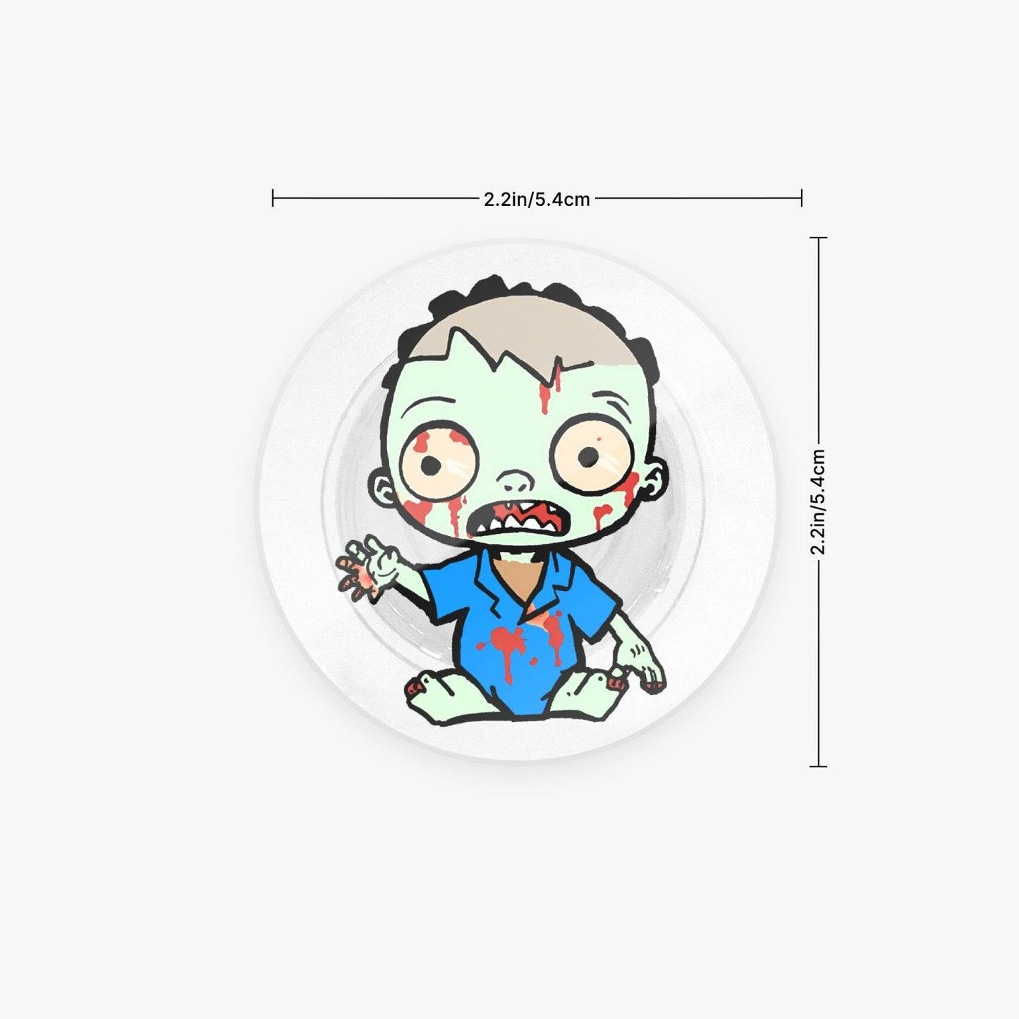 Zombie Baby Greeting Blue - Acrylic Phone Airbag Holder - Circle - pop socket - DeRose Seasonal