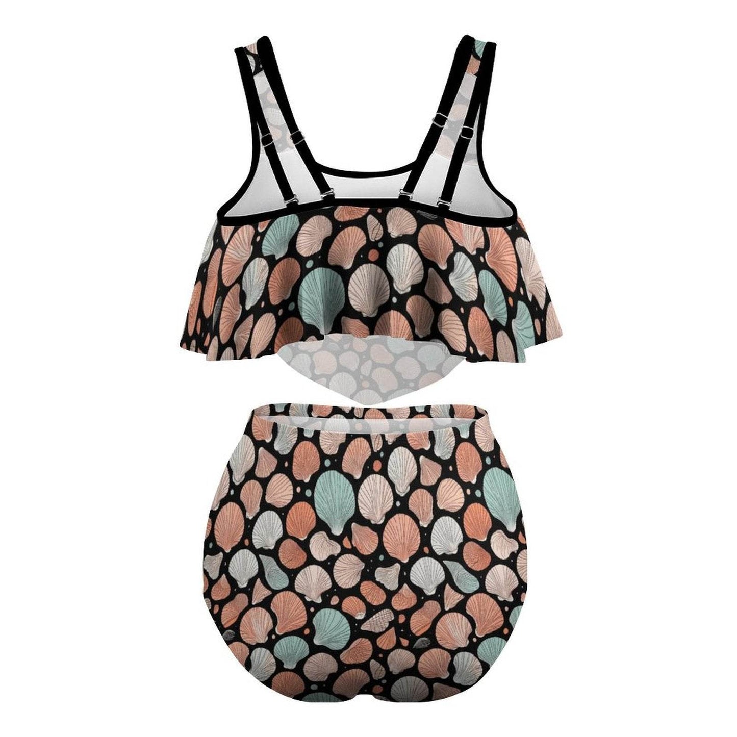 Plus Size Women's Big Shells and Stars Two-piece Swimsuit - DeRose Seasonal