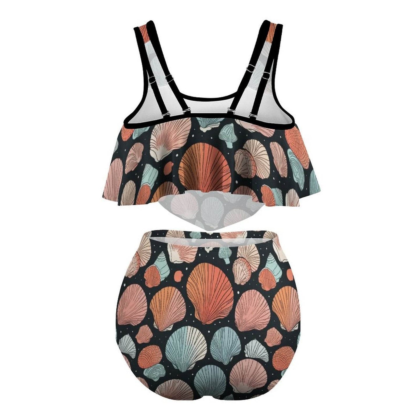 Plus Size Women's Big Shells Two-piece Swimsuit - DeRose Seasonal