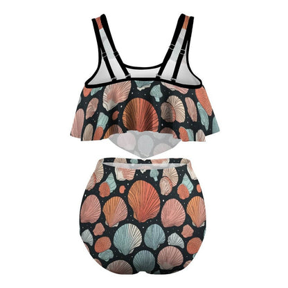 Plus Size Women's Big Shells Two-piece Swimsuit - DeRose Seasonal