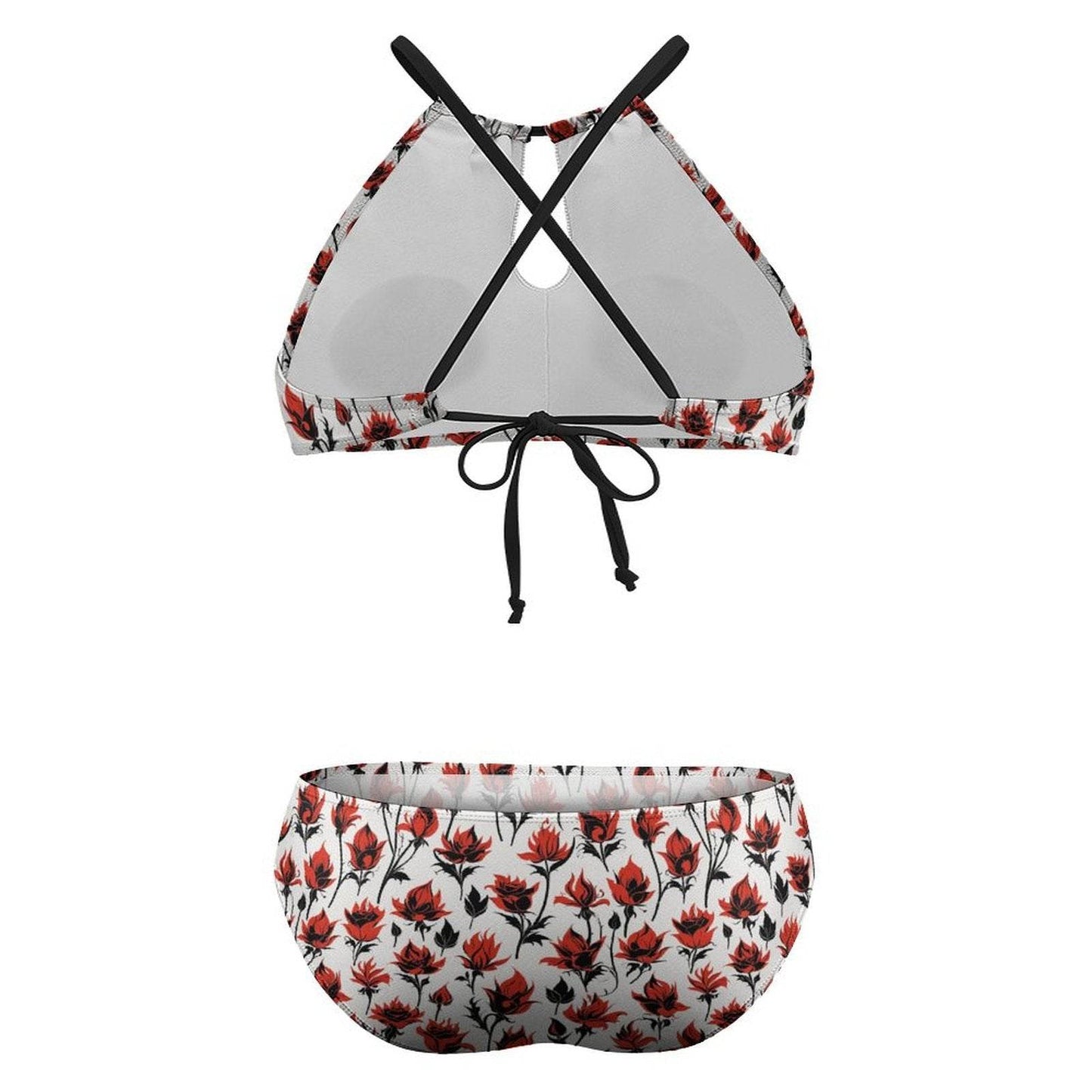 Plus Size Floral Fire Two-piece Swimsuit - DeRose Seasonal