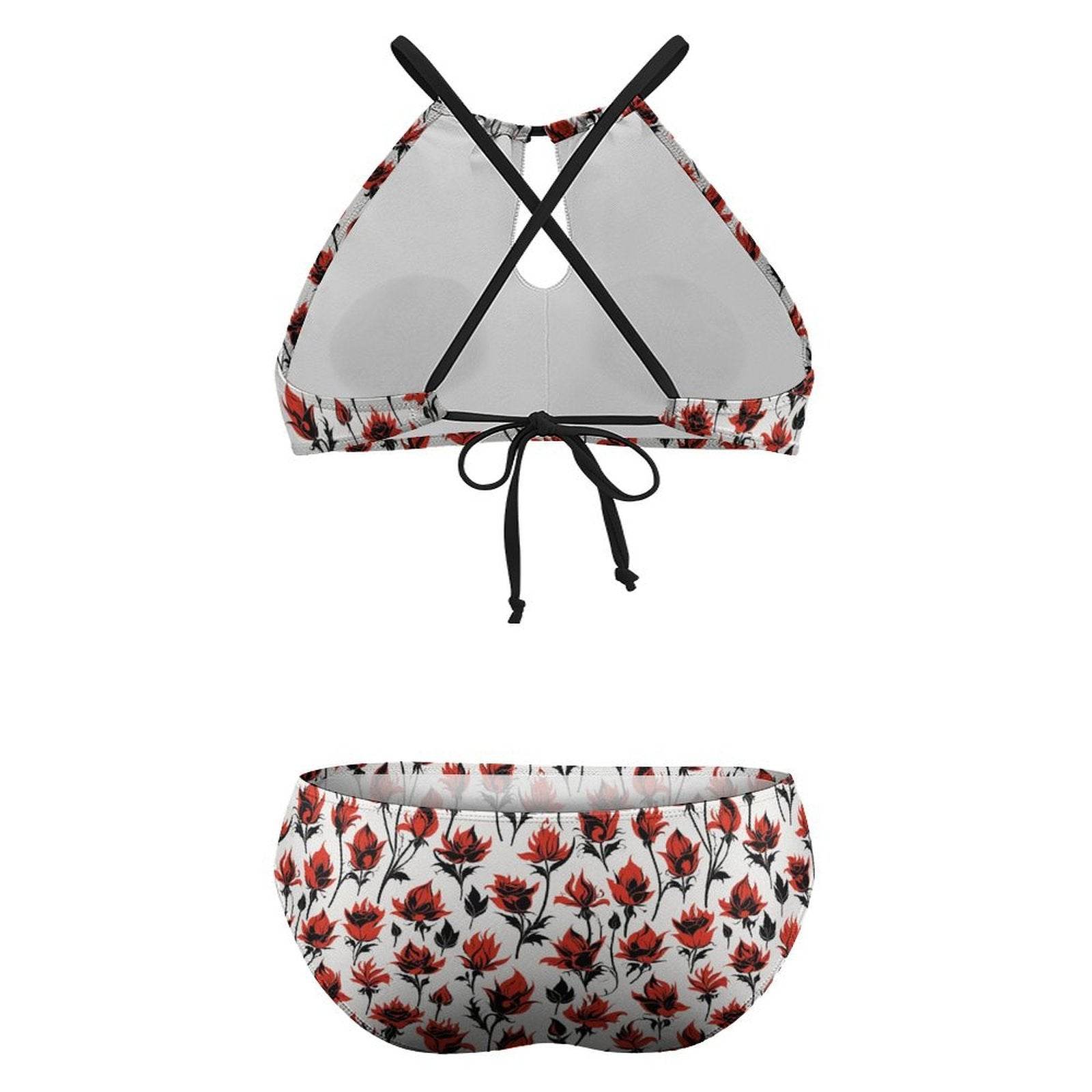 Plus Size Floral Fire Two-piece Swimsuit - DeRose Seasonal