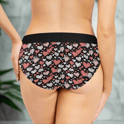 Colorful Hearts Women's Mid Waisted Briefs - DeRose Seasonal