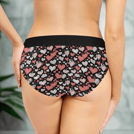Colorful Hearts Women's Mid Waisted Briefs - DeRose Seasonal