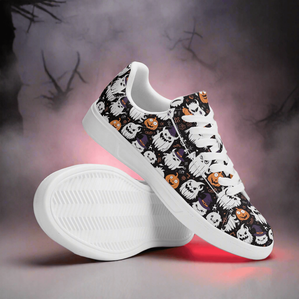 Cute Monster Witches Adult Lightweight Brand Low Top Leather Shoes - DeRose Seasonal
