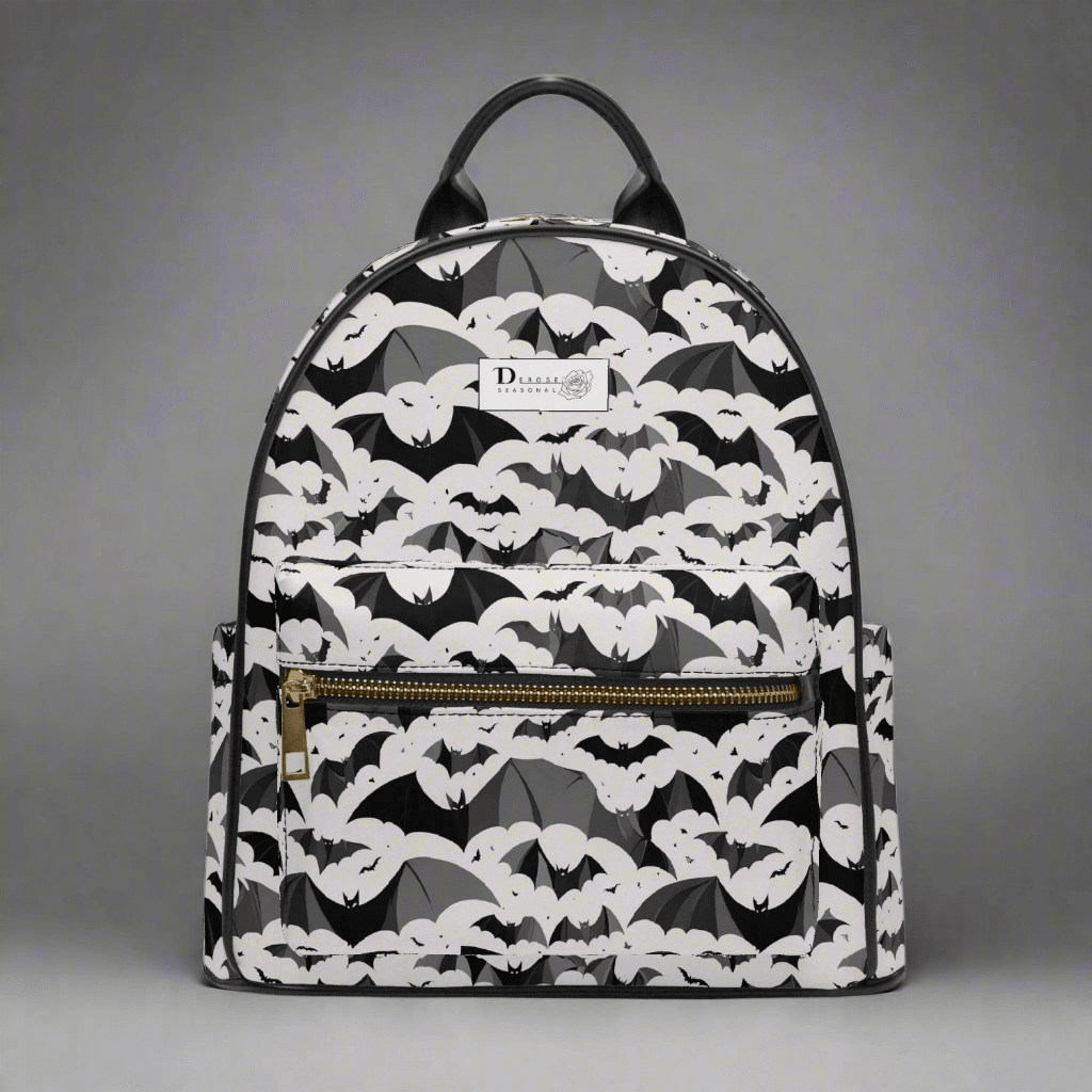Bats Leather Large Interior Backpack - DeRose Seasonal