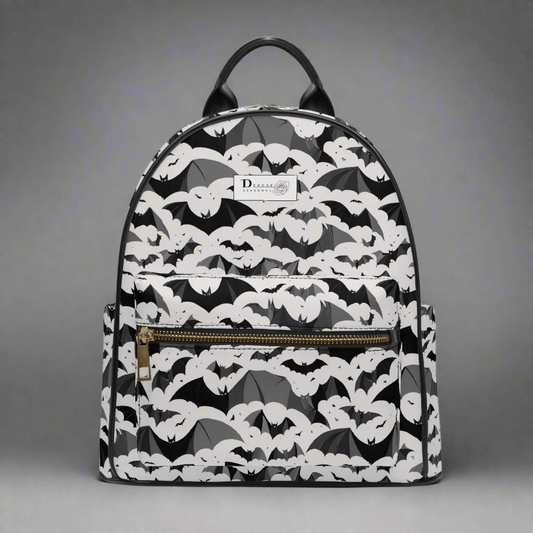 Bats Leather Large Interior Backpack - DeRose Seasonal