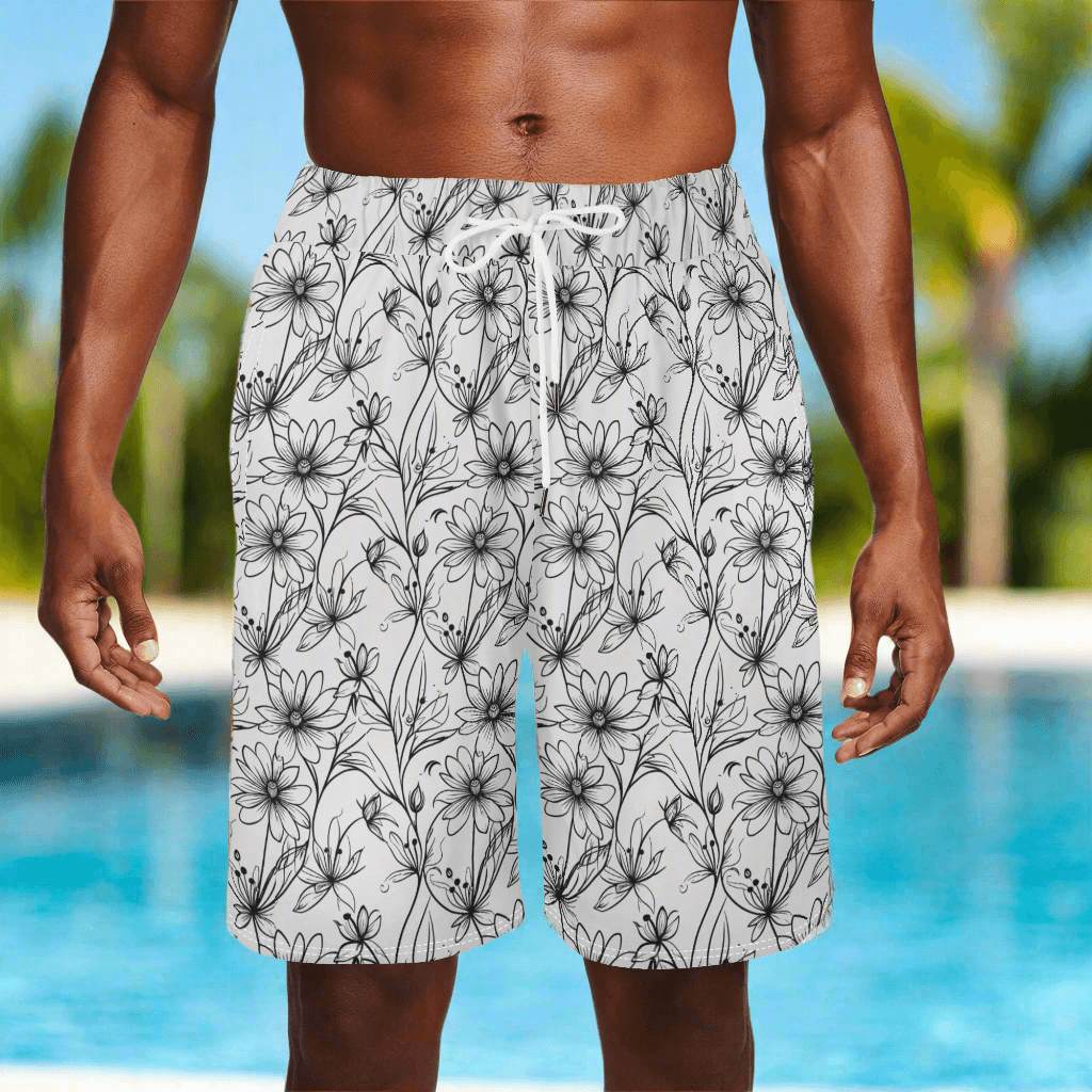 Men's Neutral Spring Mesh Shorts Sea Life Swim Trunks - DeRose Seasonal