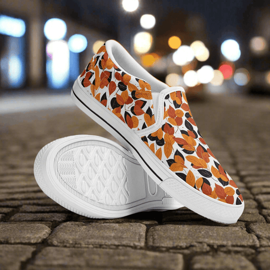 Women's Red Autumn Rubber Slip On Shoes - DeRose Seasonal