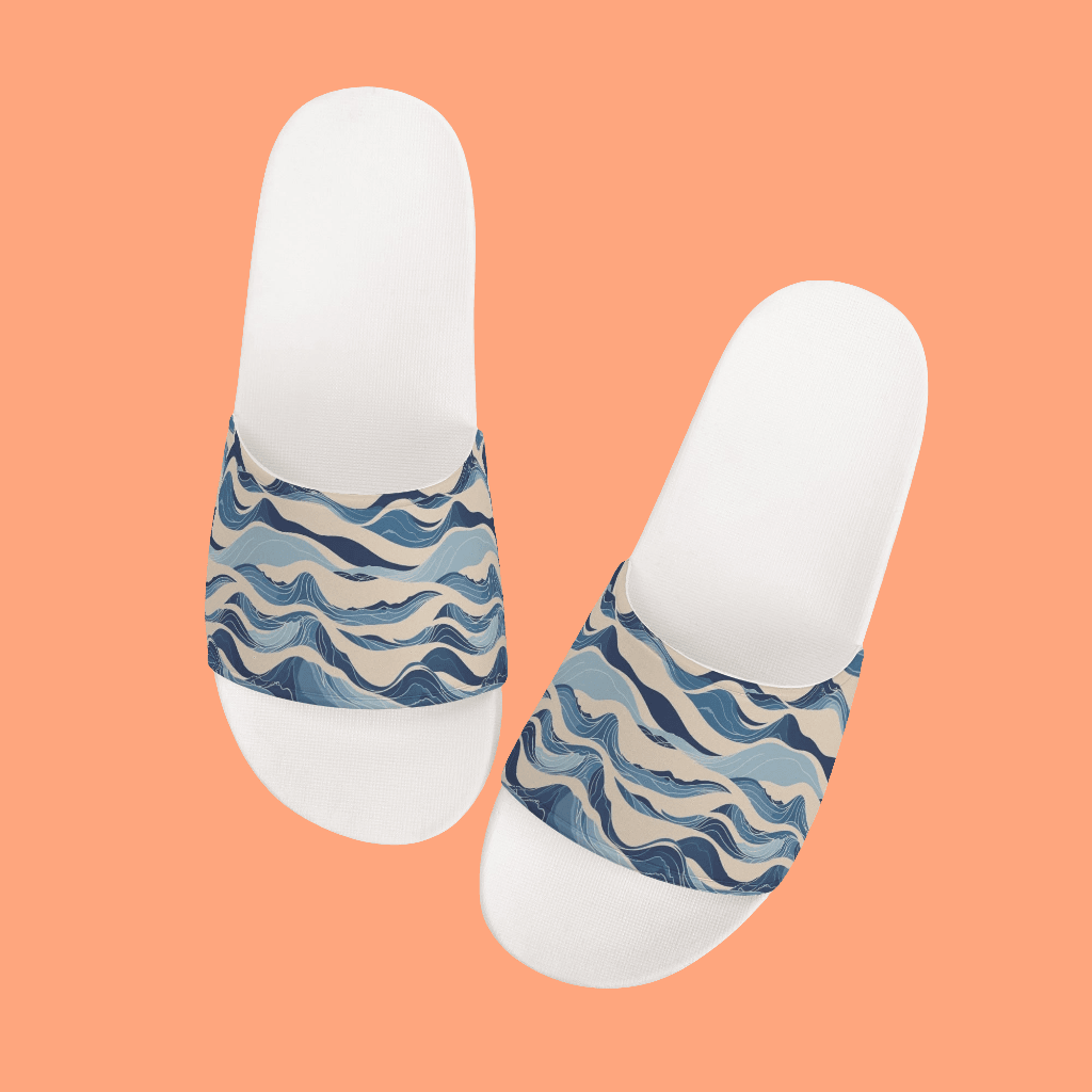 Blue Waves Women's Slide Sandals - DeRose Seasonal
