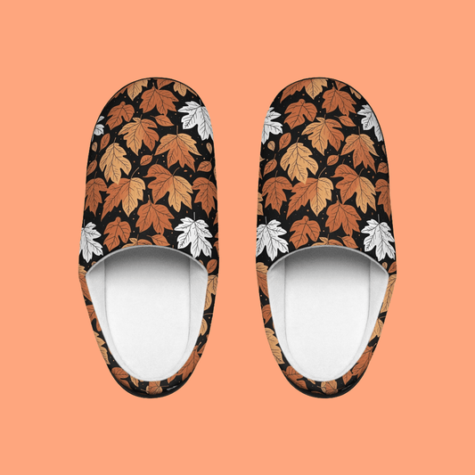 Women's Indoor Maple Leaves Fall Time Slippers - DeRose Seasonal