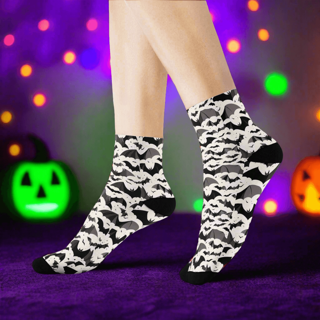 Halloween Bats Polyester Crew Socks 3 sizes - DeRose Seasonal