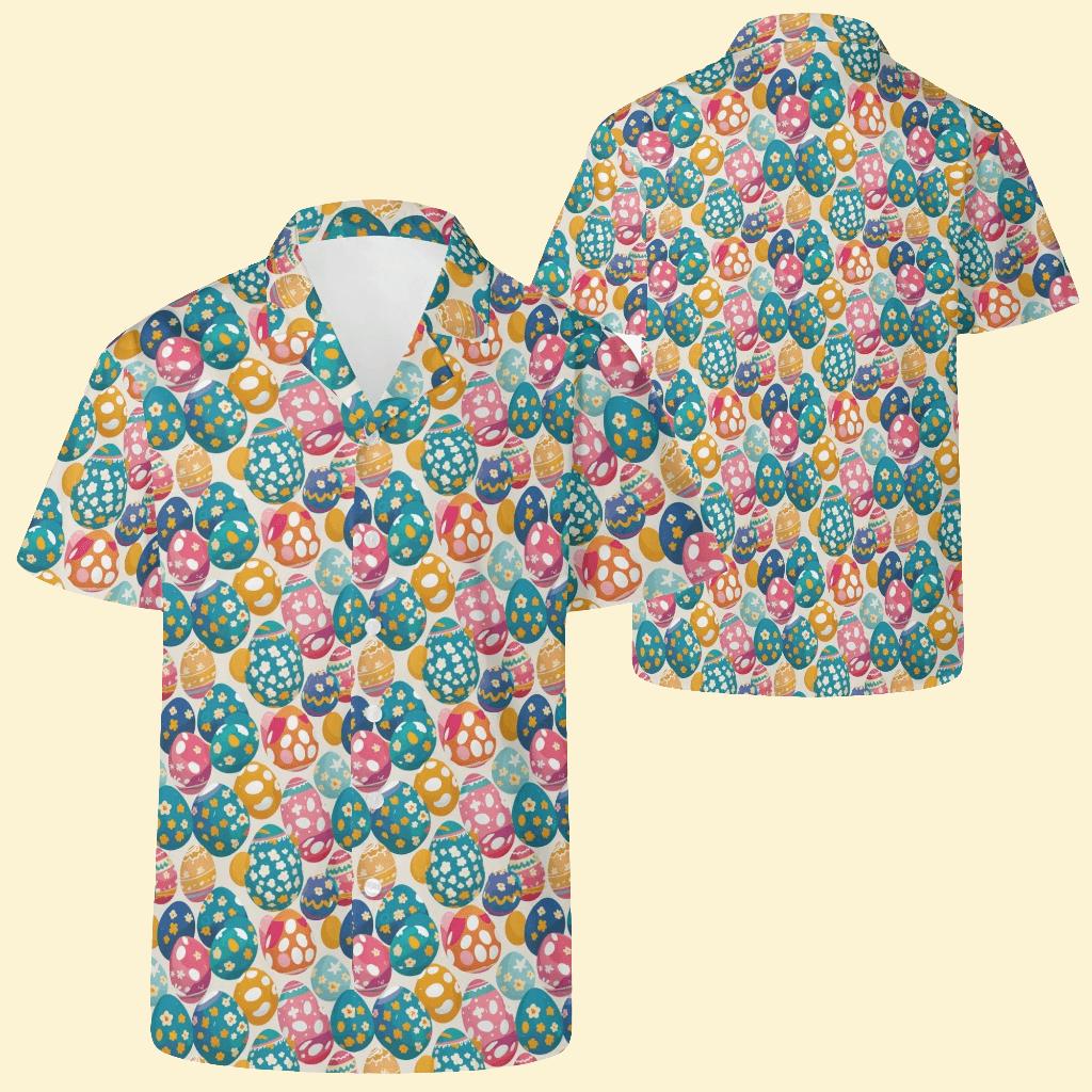 Festive Egg Men's Casual Hawaiian Shirt - DeRose Seasonal
