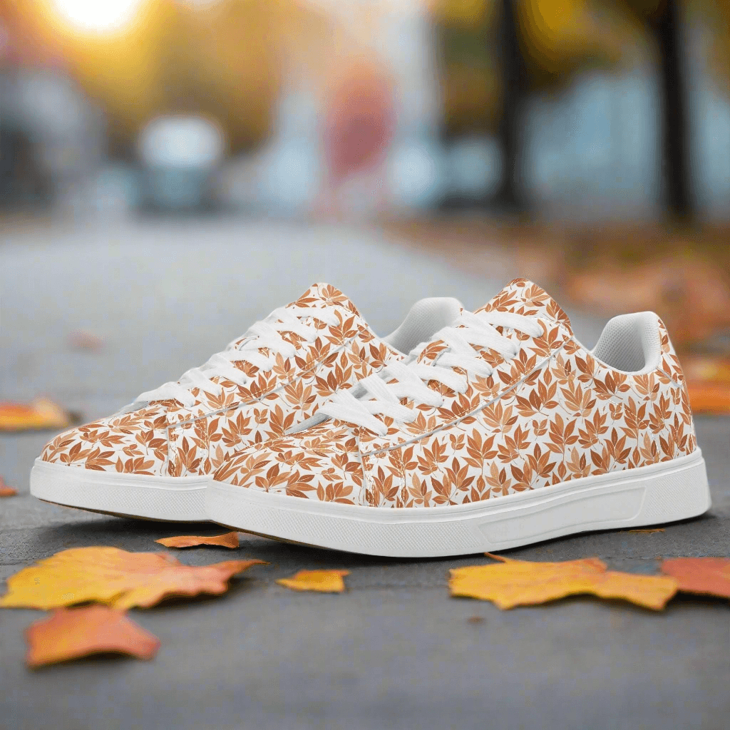 Autumn Leaves Adult Lightweight Brand Low Top Leather Shoes - DeRose Seasonal