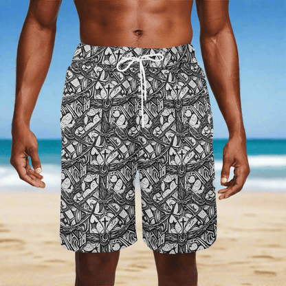 Men's Hidden Cross Mesh Shorts Sea Life Swim Trunks - DeRose Seasonal