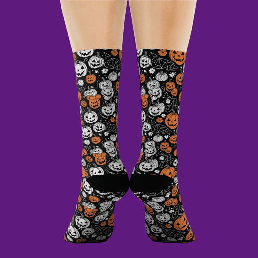 Jack-o-Lantern Crew Socks 3 sizes - DeRose Seasonal