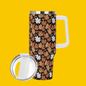 Maple Leaves 40oz Stainless Steel Tumbler Gift With White Handle and Straw - DeRose Seasonal