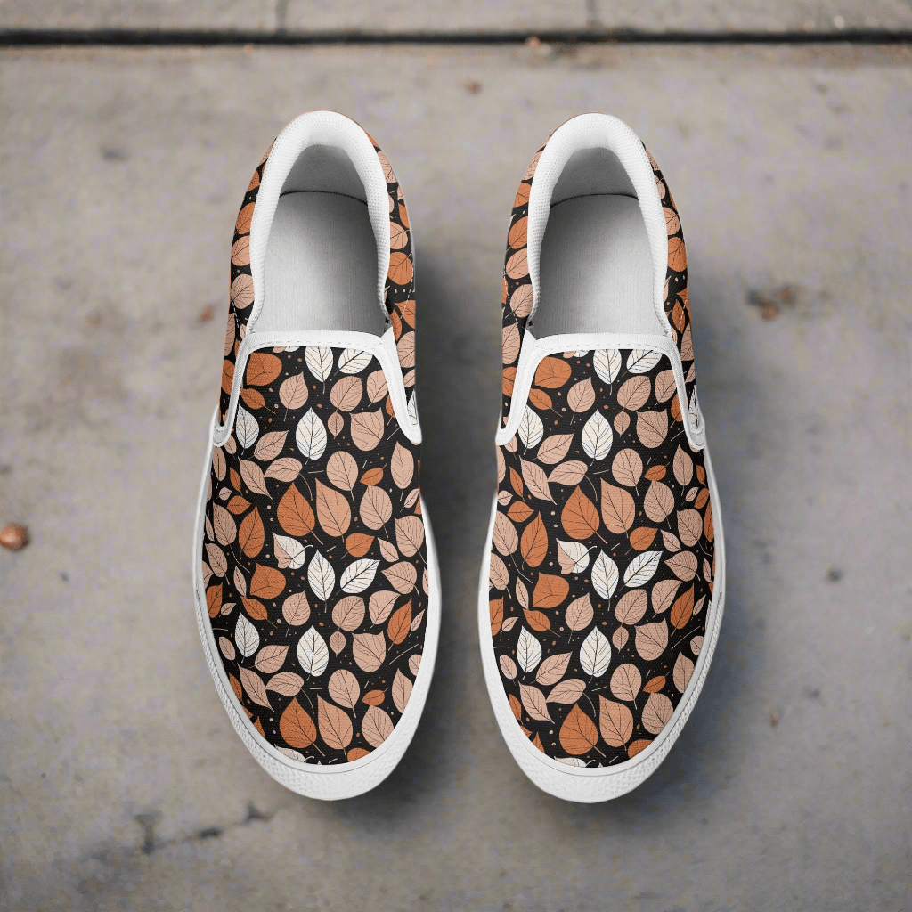Men's Dark Leaves Rubber Slip On Shoes - DeRose Seasonal