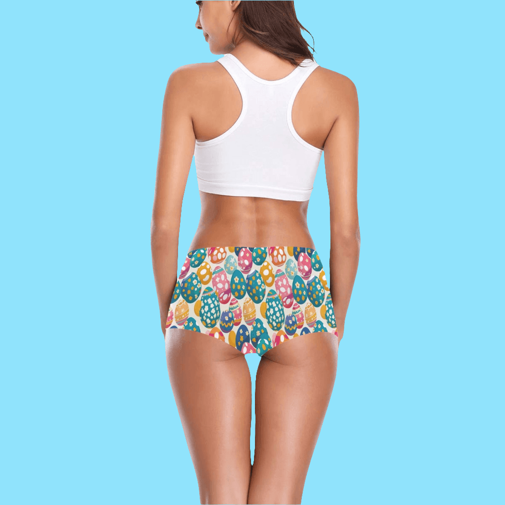 Festive Egg Women's Underwear Briefs Women's Boyshort Panties (Model L31) - DeRose Seasonal