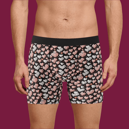 Pink Hearts Men's Classic Stretch Trunks & Underwear - DeRose Seasonal