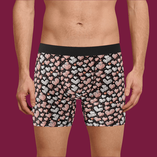 Pink Hearts Men's Classic Stretch Trunks & Underwear - DeRose Seasonal