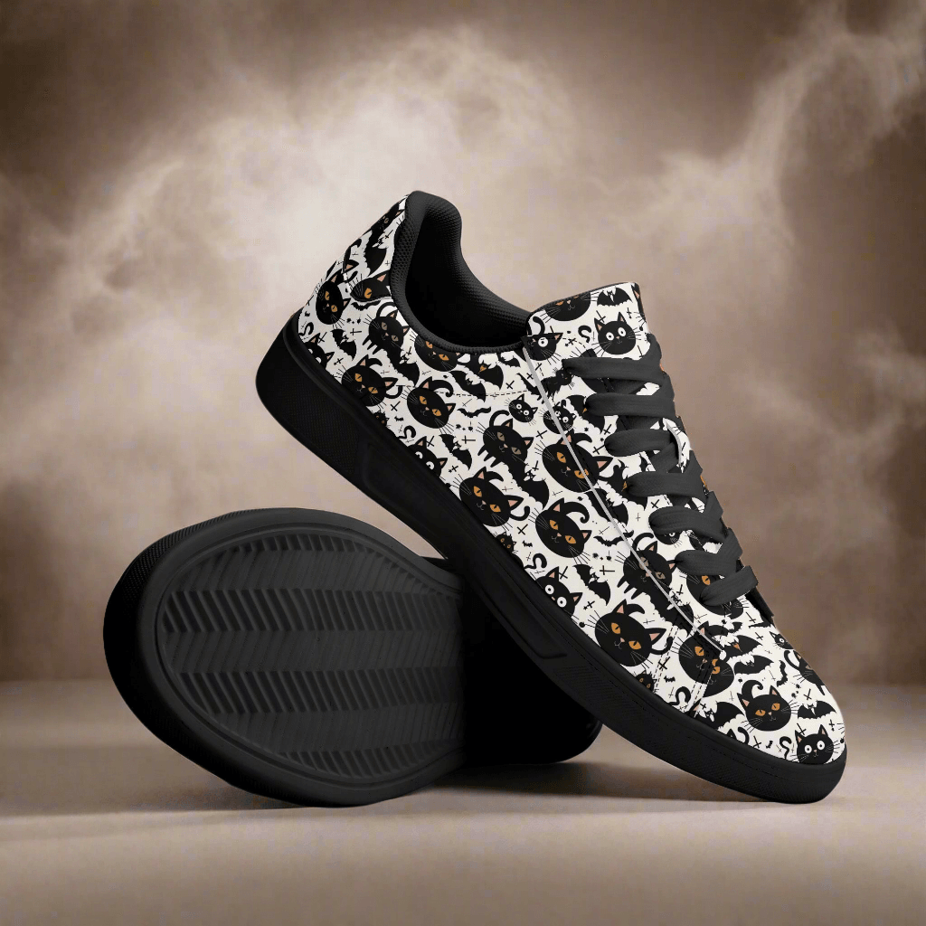 Crazy Cat Lady Adult Lightweight Brand Low Top Leather Shoes - DeRose Seasonal