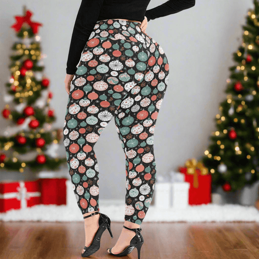 Colorful Ornament Women's Plus Size High Waited Leggings Women's High Waist Leggings(Plus Size)(ModelL45) - DeRose Seasonal