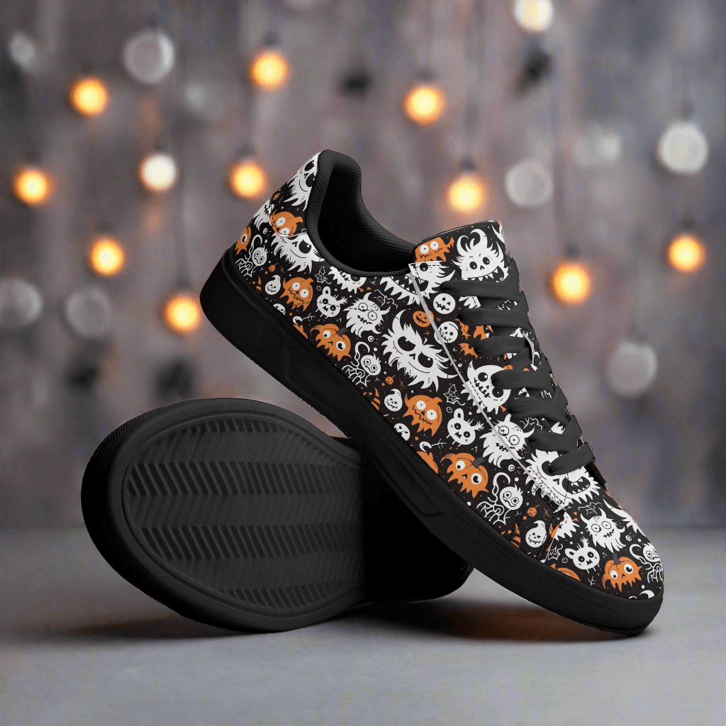 Cute Monsters Adult Lightweight Brand Low Top Leather Shoes - DeRose Seasonal