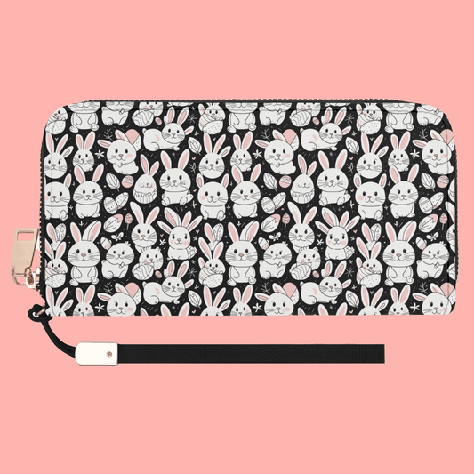 Cute Bunny Leather Women's Zipper Wristlet Wallet - DeRose Seasonal