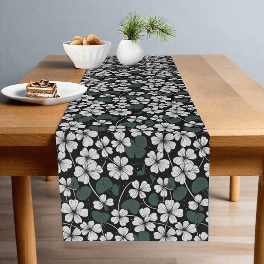 White Clover Polyester Table Runner - DeRose Seasonal