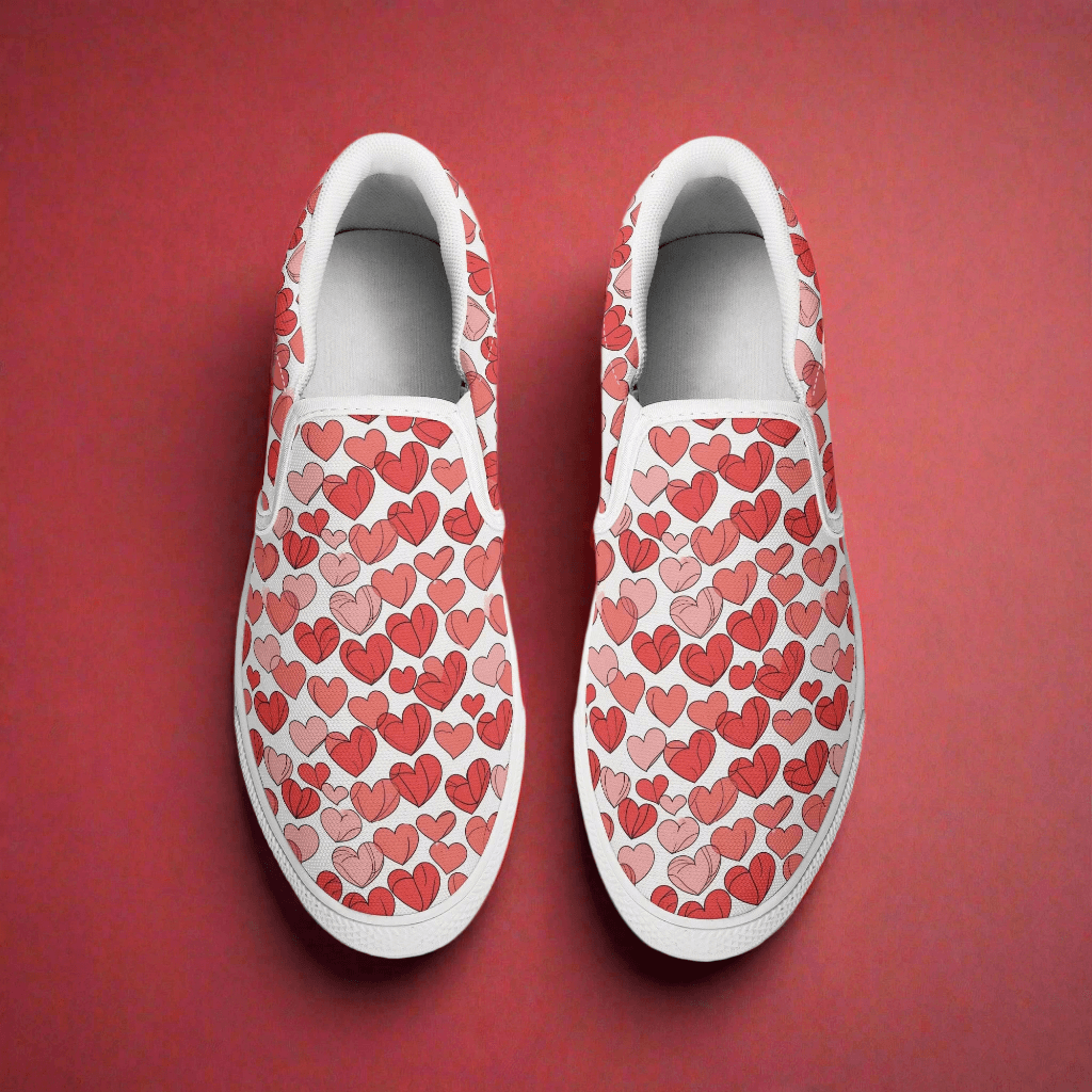 Men's Little Hearts Rubber Slip On Shoes - DeRose Seasonal