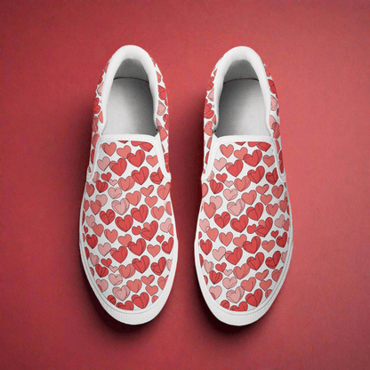 Men's Little Hearts Rubber Slip On Shoes - DeRose Seasonal