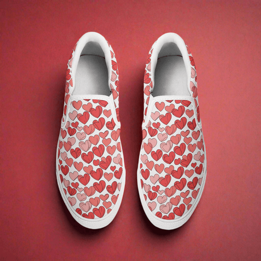 Men's Little Hearts Rubber Slip On Shoes - DeRose Seasonal