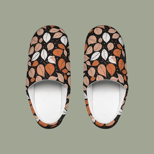 Women's Indoor Red Leaves Fall Time Slippers - DeRose Seasonal