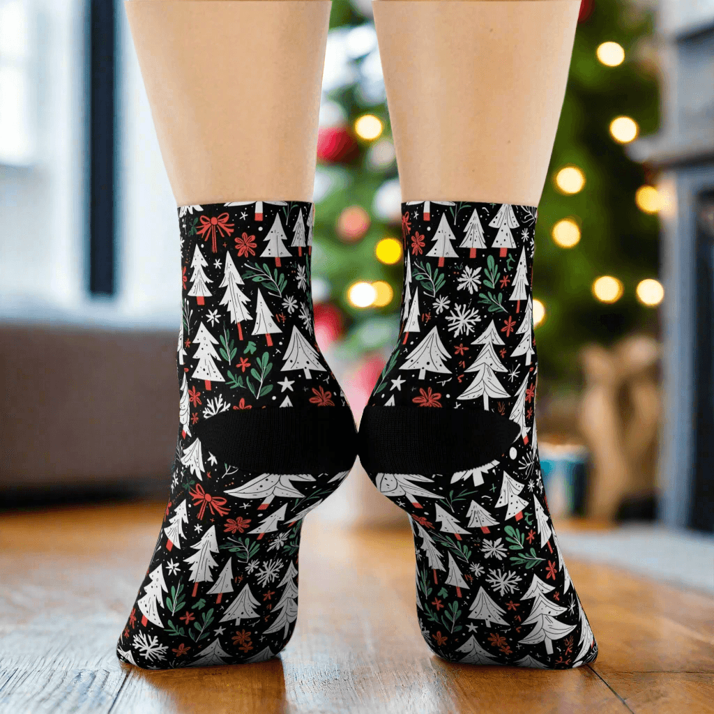 Christmas Tree Polyester Crew Socks 3 sizes - DeRose Seasonal