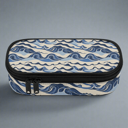 Abstract Waves 3-Layer Pencil and Cosmetic Case - DeRose Seasonal