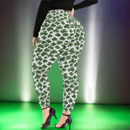 Clovers Women's Plus Size High Waited Leggings Women's High Waist Leggings(Plus Size)(ModelL45) - DeRose Seasonal