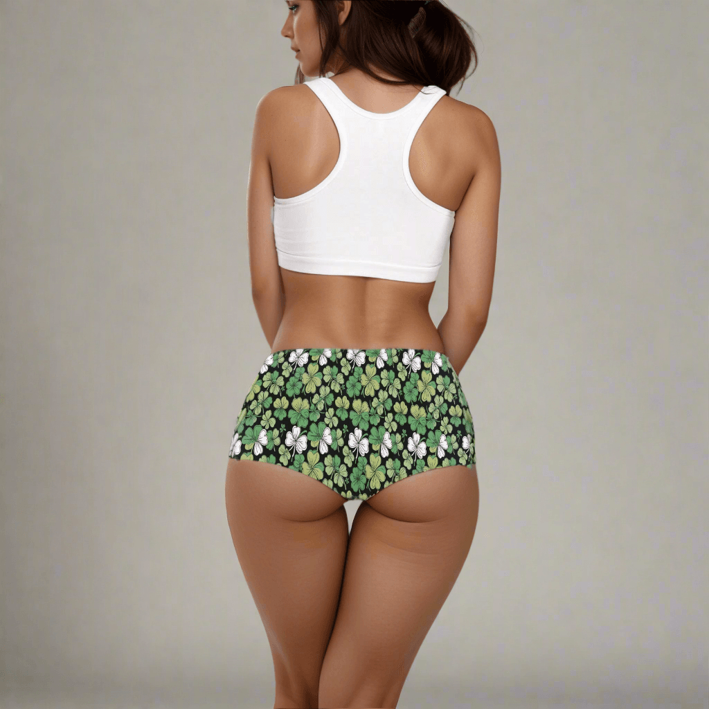 Clover Patch Women's Underwear Briefs Women's Boyshort Panties (Model L31) - DeRose Seasonal