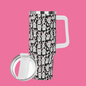 Cute Bunny 40oz Stainless Steel Tumbler Gift With White Handle and Straw - DeRose Seasonal