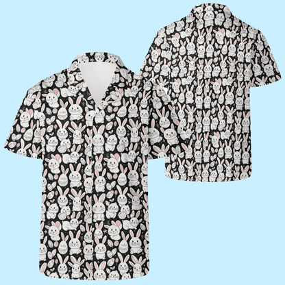 Cute Bunny Men's Casual Hawaiian Shirt - DeRose Seasonal